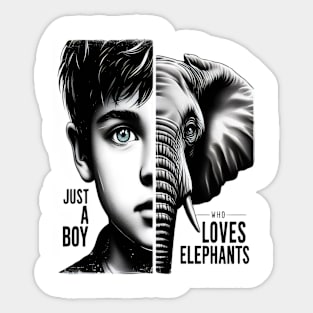 Majestic Elephant-Boy Harmony Portrait Sticker